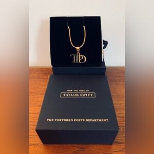NEW Taylor Swift The Tortured Poets Department TTPD Necklace With Box - Gold